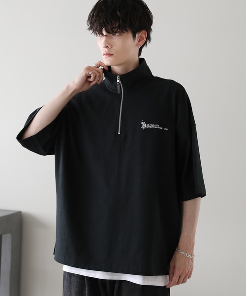 U.S. POLO ASSN.（ユーエスポロアッスン）の「U.S. POLO ASSN. 別注 ワンポイント刺繍ヘビーウェイトハーフジップTシャツ（Tシャツ/カットソー・メンズ・ホワイト/ブルー/ブラック/ライトベージュ・S/M/L）」の13枚目の写真