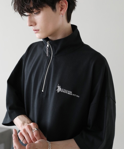U.S. POLO ASSN.（ユーエスポロアッスン）の「U.S. POLO ASSN. 別注 ワンポイント刺繍ヘビーウェイトハーフジップTシャツ（Tシャツ/カットソー・メンズ・ホワイト/ブルー/ブラック/ライトベージュ・S/M/L）」の14枚目の写真