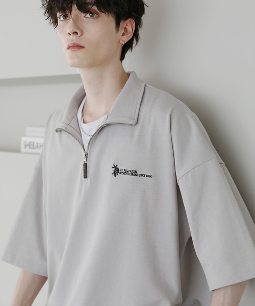 U.S. POLO ASSN.（ユーエスポロアッスン）の「U.S. POLO ASSN. 別注 ワンポイント刺繍ヘビーウェイトハーフジップTシャツ（Tシャツ/カットソー・メンズ・ホワイト/ブルー/ブラック/ライトベージュ・S/M/L）」の20枚目の写真