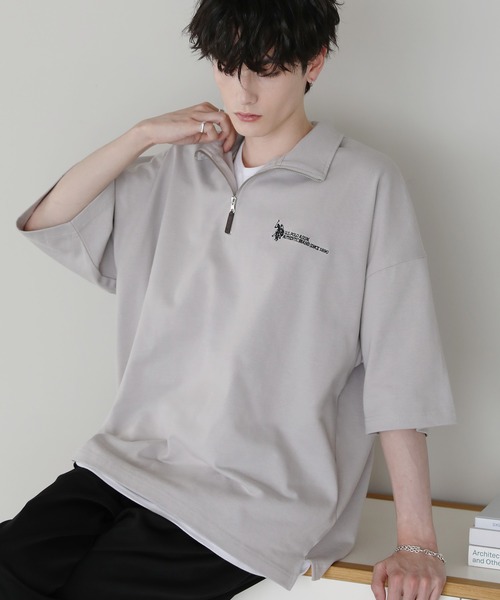U.S. POLO ASSN.（ユーエスポロアッスン）の「U.S. POLO ASSN. 別注 ワンポイント刺繍ヘビーウェイトハーフジップTシャツ（Tシャツ/カットソー・メンズ・ホワイト/ブルー/ブラック/ライトベージュ・S/M/L）」の19枚目の写真