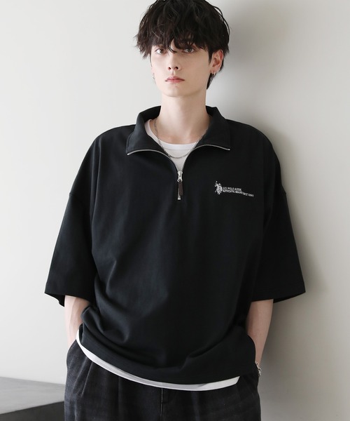 U.S. POLO ASSN.（ユーエスポロアッスン）の「U.S. POLO ASSN. 別注 ワンポイント刺繍ヘビーウェイトハーフジップTシャツ（Tシャツ/カットソー・メンズ・ホワイト/ブルー/ブラック/ライトベージュ・S/M/L）」の12枚目の写真