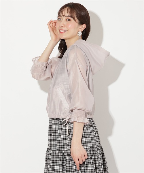 WILLSELECTION(ウィルセレクション)の「サイドリボンキャンディスリーブパーカー(パーカー・レディース・オフホワイト/ピンク/ブラック・FREE)」の5枚目の写真