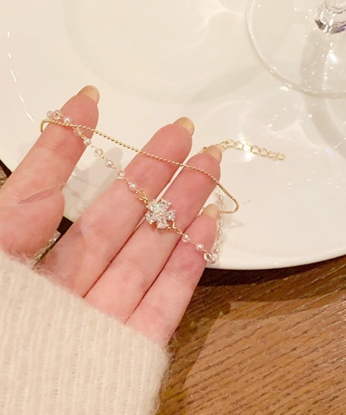 セール】2連チェーンブレスレット レディース上品（バングル