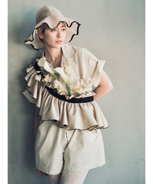 ORIENT MILLINERY(オリエント ミリナリー)の「rosemallow【ローズマロウ】シアーつば広ハット(ハット・レディース・グリーン/ホワイト/ベージュ/ブラック・FREE)」の17枚目の写真