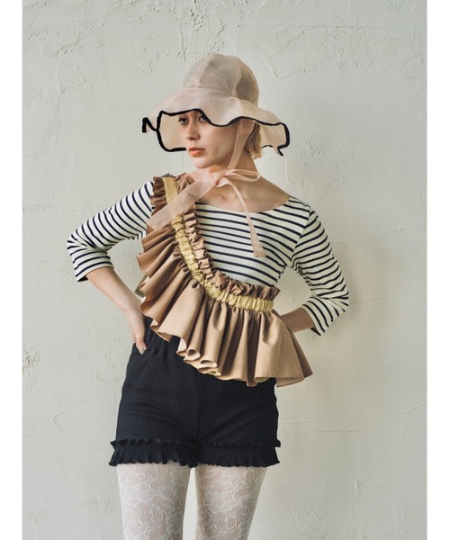 ORIENT MILLINERY(オリエント ミリナリー)の「rosemallow【ローズマロウ】シアーつば広ハット(ハット・レディース・グリーン/ホワイト/ベージュ/ブラック・FREE)」の14枚目の写真