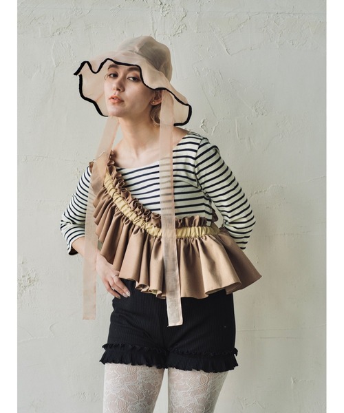 ORIENT MILLINERY(オリエント ミリナリー)の「rosemallow【ローズマロウ】シアーつば広ハット(ハット・レディース・グリーン/ホワイト/ベージュ/ブラック・FREE)」の22枚目の写真