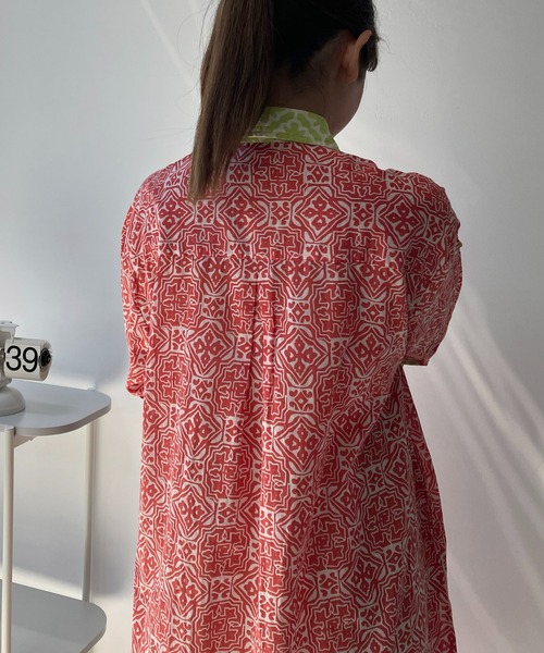 AS KNOW AS plus（アズノゥアズプラス）の「◎インドコットン シャツワンピ―ス（シャツワンピース・レディース・グリーン系/オレンジ系/ブラック系・FREE）」の17枚目の写真