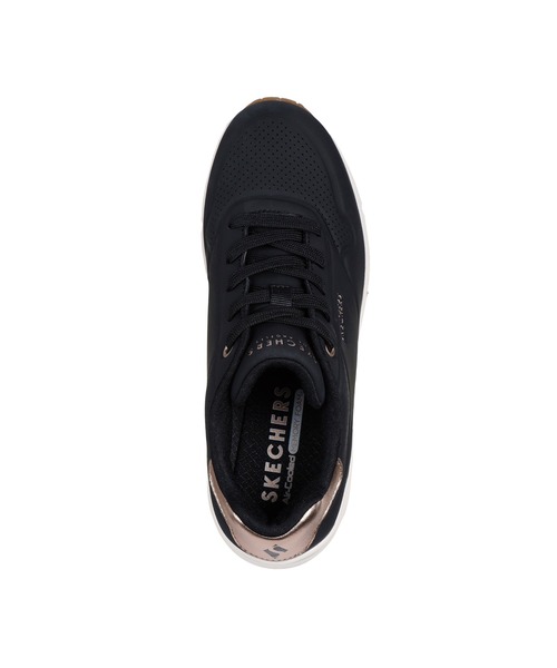 SKECHERS（スケッチャーズ）の「SKECHERS UNO WEDGE - HI STEPS / スケッチャーズ ウノ ウェッジ ハイステップス（スニーカー・レディース・ブラック×ブラック/ホワイト/ブラック/ローズ・22.5cm/23cm/23.5cm/24cm/24.5cm/25cm）」の5枚目の写真