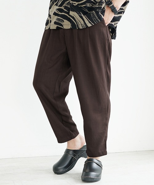 MinoriTY】接触冷感テックリネンテーパードパンツ スラックス メンズ