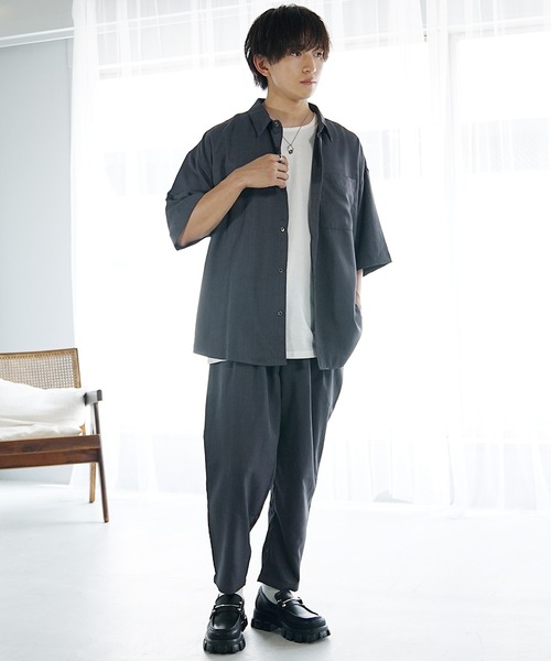 MinoriTY(マイノリティ)の「【MinoriTY】接触冷感テックリネンテーパードパンツ スラックス メンズ ワイドパンツ チノパン 夏服 ワイドシルエット(スラックス・メンズ・ブラック/ブルー/ブラウン/チャコール・S/M/L)」の22枚目の写真