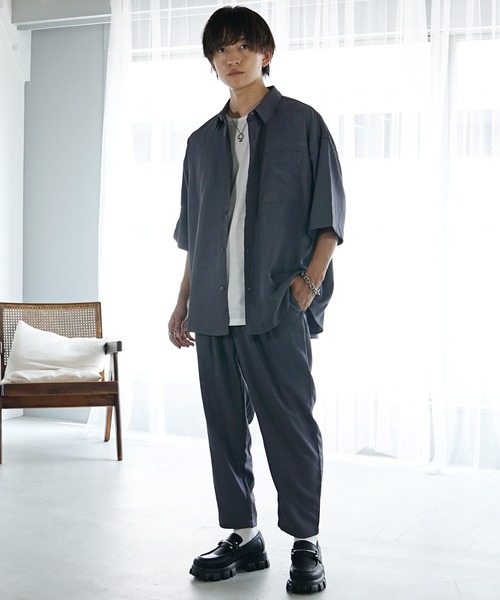 MinoriTY(マイノリティ)の「【MinoriTY】接触冷感テックリネンテーパードパンツ スラックス メンズ ワイドパンツ チノパン 夏服 ワイドシルエット(スラックス・メンズ・ブラック/ブルー/ブラウン/チャコール・S/M/L)」の20枚目の写真