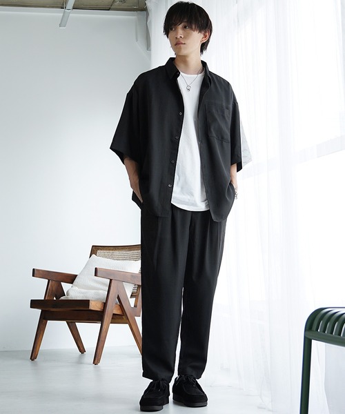 MinoriTY(マイノリティ)の「【MinoriTY】接触冷感テックリネンテーパードパンツ スラックス メンズ ワイドパンツ チノパン 夏服 ワイドシルエット(スラックス・メンズ・ブラック/ブルー/ブラウン/チャコール・S/M/L)」の9枚目の写真