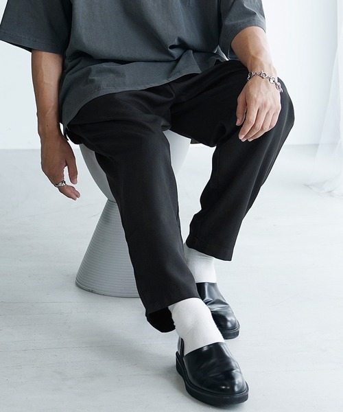 MinoriTY(マイノリティ)の「【MinoriTY】接触冷感テックリネンテーパードパンツ スラックス メンズ ワイドパンツ チノパン 夏服 ワイドシルエット(スラックス・メンズ・ブラック/ブルー/ブラウン/チャコール・S/M/L)」の7枚目の写真