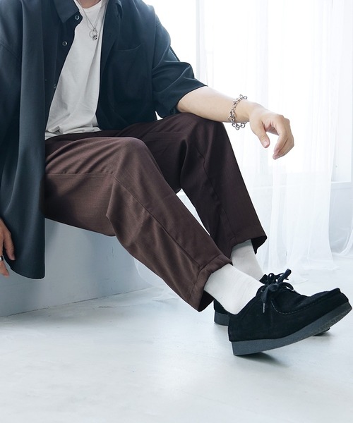 MinoriTY(マイノリティ)の「【MinoriTY】接触冷感テックリネンテーパードパンツ スラックス メンズ ワイドパンツ チノパン 夏服 ワイドシルエット(スラックス・メンズ・ブラック/ブルー/ブラウン/チャコール・S/M/L)」の12枚目の写真