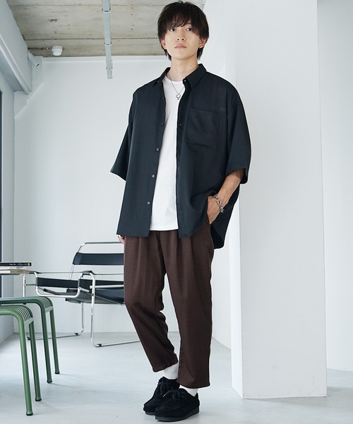 MinoriTY(マイノリティ)の「【MinoriTY】接触冷感テックリネンテーパードパンツ スラックス メンズ ワイドパンツ チノパン 夏服 ワイドシルエット(スラックス・メンズ・ブラック/ブルー/ブラウン/チャコール・S/M/L)」の13枚目の写真