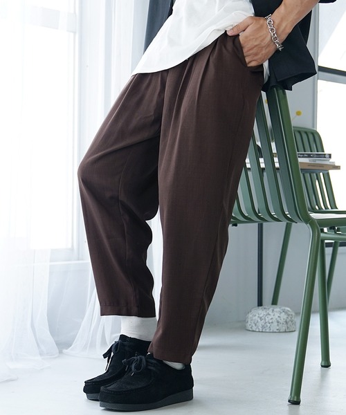 MinoriTY(マイノリティ)の「【MinoriTY】接触冷感テックリネンテーパードパンツ スラックス メンズ ワイドパンツ チノパン 夏服 ワイドシルエット(スラックス・メンズ・ブラック/ブルー/ブラウン/チャコール・S/M/L)」の11枚目の写真