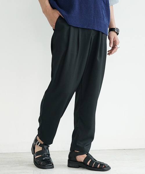 MinoriTY】接触冷感テックリネンテーパードパンツ スラックス メンズ