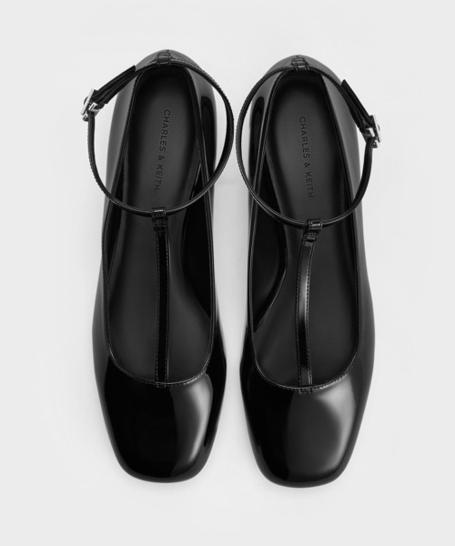 CHARLES & KEITH(チャールズ & キース)の「パテント Tバーアンクルストラップバレエフラット(バレエシューズ・レディース・ブラック系その他6/オフホワイト・22.5cm/23cm/23.5cm/24.5cm/25cm)」の10枚目の写真