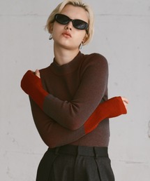 bicolor knit tops/配色ニットトップス