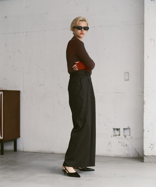 Happy John（ハッピージョン）の「bicolor knit tops/配色ニットトップス（Tシャツ/カットソー・レディース・グレー/ブルー/ブラック・FREE）」の5枚目の写真