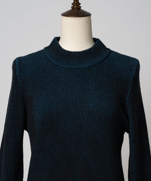 Happy John（ハッピージョン）の「bicolor knit tops/配色ニットトップス（Tシャツ/カットソー・レディース・グレー/ブルー/ブラック・FREE）」の13枚目の写真