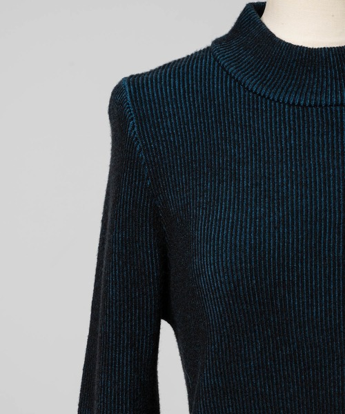 Happy John（ハッピージョン）の「bicolor knit tops/配色ニットトップス（Tシャツ/カットソー・レディース・グレー/ブルー/ブラック・FREE）」の14枚目の写真