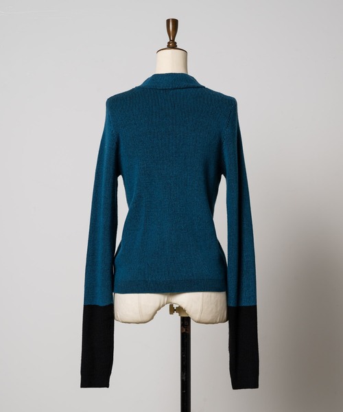 Happy John（ハッピージョン）の「bicolor knit tops/配色ニットトップス（Tシャツ/カットソー・レディース・グレー/ブルー/ブラック・FREE）」の18枚目の写真