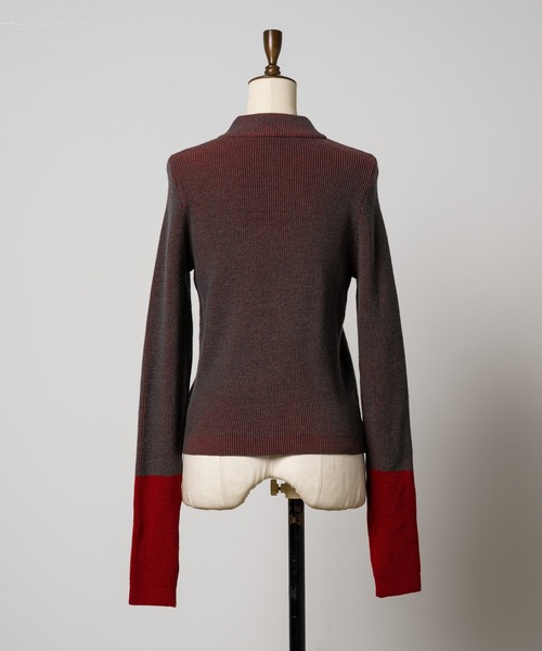 Happy John（ハッピージョン）の「bicolor knit tops/配色ニットトップス（Tシャツ/カットソー・レディース・グレー/ブルー/ブラック・FREE）」の21枚目の写真