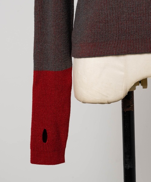 Happy John（ハッピージョン）の「bicolor knit tops/配色ニットトップス（Tシャツ/カットソー・レディース・グレー/ブルー/ブラック・FREE）」の22枚目の写真