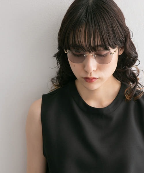 KBF（ケイビーエフ）の「アンダーリムレスサングラス（メガネ・レディース・グレー/クリア/ブラウン・ONE）」の2枚目の写真