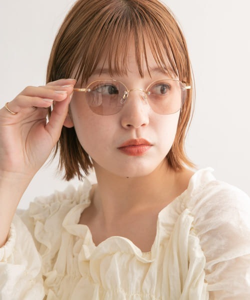 KBF（ケイビーエフ）の「アンダーリムレスサングラス（メガネ・レディース・グレー/クリア/ブラウン・ONE）」の8枚目の写真