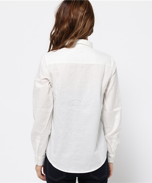 GLOBAL WORK（グローバルワーク）の「ピンオックスシャツ長袖/566278（シャツ/ブラウス・レディース・ホワイト/ライトグレー/グレー/ライトブルー/ネイビー/オフホワイト・LARGE/SMALL/MEDIUM）」の14枚目の写真