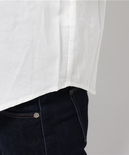 GLOBAL WORK（グローバルワーク）の「ピンオックスシャツ長袖/566278（シャツ/ブラウス・レディース・ホワイト/ライトグレー/グレー/ライトブルー/ネイビー/オフホワイト・LARGE/SMALL/MEDIUM）」の7枚目の写真