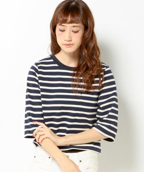 Another Edition（アナザーエディション）の「■7ブ袖ショートTシャツ/AEBC SHORT Tee 7SL◆（Tシャツ/カットソー・レディース・ブラック/ライトグレー/オリーブ/ネイビー・フリー）」の4枚目の写真