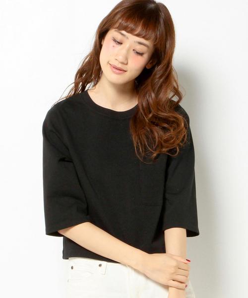 Another Edition（アナザーエディション）の「■7ブ袖ショートTシャツ/AEBC SHORT Tee 7SL◆（Tシャツ/カットソー・レディース・ブラック/ライトグレー/オリーブ/ネイビー・フリー）」の2枚目の写真