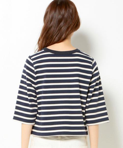 Another Edition（アナザーエディション）の「■7ブ袖ショートTシャツ/AEBC SHORT Tee 7SL◆（Tシャツ/カットソー・レディース・ブラック/ライトグレー/オリーブ/ネイビー・フリー）」の15枚目の写真