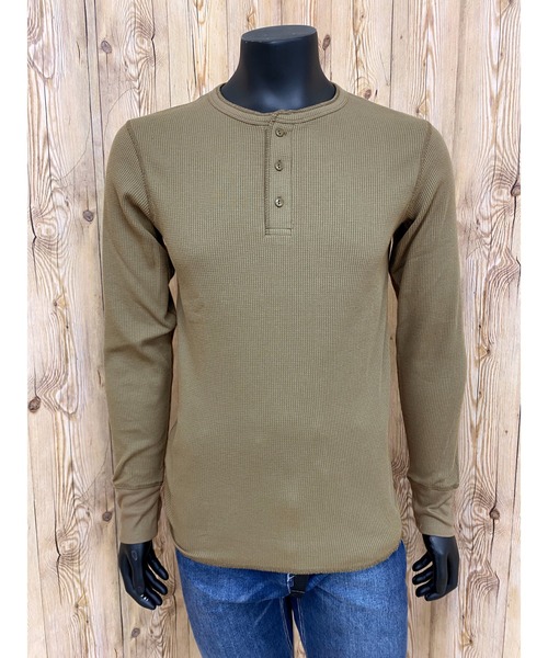 ＡＫＭ　定価3.6万円　２４AＷ　ヘンリーネック　サーマルカットソー　サイズＭ AKM 定価3.6 24AW ヘンリーネック サーマルカットソー
