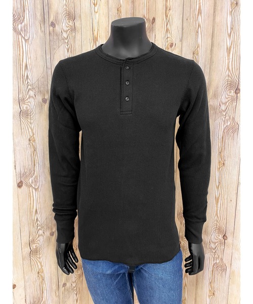 AVIREX（アヴィレックス）の「長袖 サーマル ヘンリーネック Tシャツ デイリーウェア（Tシャツ/カットソー・メンズ・オリーブ/ネイビー/杢グレー/ブラック/ホワイト・2XL/L/XL/M）」の3枚目の写真