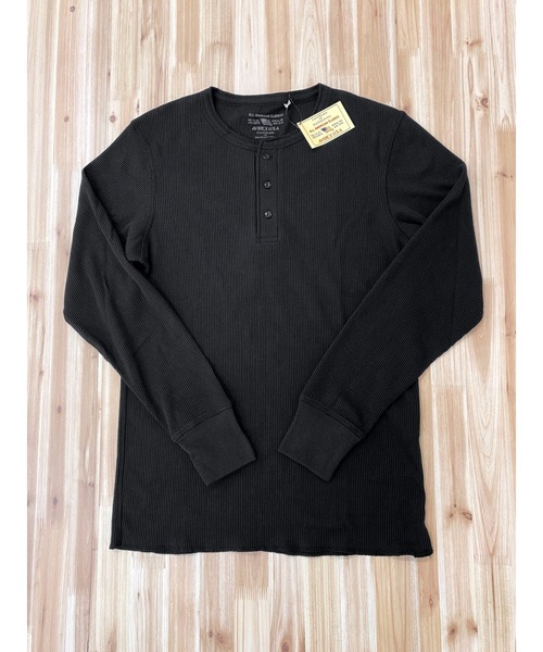 AVIREX（アヴィレックス）の「長袖 サーマル ヘンリーネック Tシャツ デイリーウェア（Tシャツ/カットソー・メンズ・オリーブ/ネイビー/杢グレー/ブラック/ホワイト・2XL/L/XL/M）」の14枚目の写真