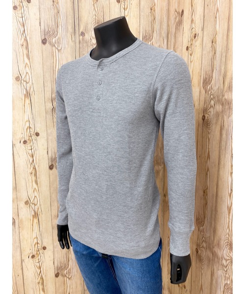 AVIREX（アヴィレックス）の「長袖 サーマル ヘンリーネック Tシャツ デイリーウェア（Tシャツ/カットソー・メンズ・オリーブ/ネイビー/杢グレー/ブラック/ホワイト・2XL/L/XL/M）」の15枚目の写真