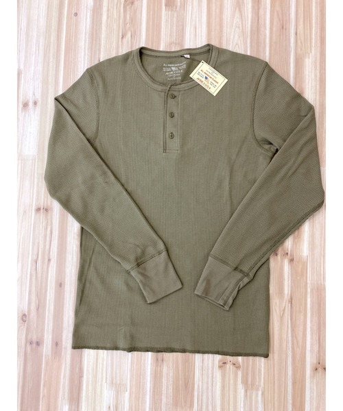 AVIREX（アヴィレックス）の「長袖 サーマル ヘンリーネック Tシャツ デイリーウェア（Tシャツ/カットソー・メンズ・オリーブ/ネイビー/杢グレー/ブラック/ホワイト・2XL/L/XL/M）」の22枚目の写真