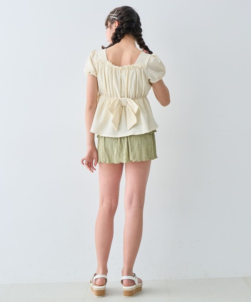 Amourire girl（アムリールガール）の「レースパフトップ×スカパン上下2点セット【キッズ/ジュニア水着】（130㎝～150㎝）（水着・キッズ・イエロー/オフホワイト・130cm/140cm/150cm/160cm）」の14枚目の写真