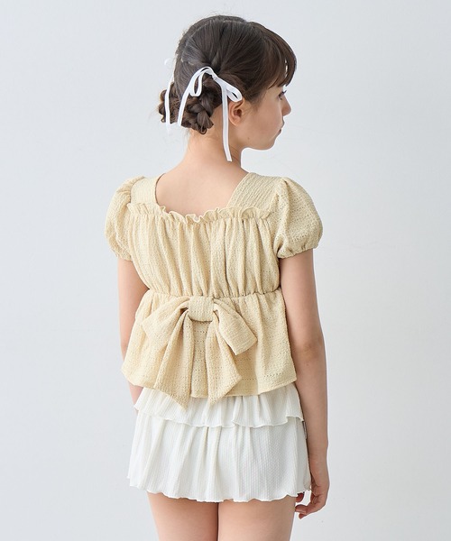 Amourire girl（アムリールガール）の「レースパフトップ×スカパン上下2点セット【キッズ/ジュニア水着】（130㎝～150㎝）（水着・キッズ・イエロー/オフホワイト・130cm/140cm/150cm/160cm）」の19枚目の写真