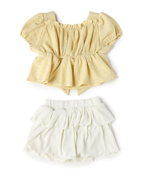 Amourire girl（アムリールガール）の「レースパフトップ×スカパン上下2点セット【キッズ/ジュニア水着】（130㎝～150㎝）（水着・キッズ・イエロー/オフホワイト・130cm/140cm/150cm/160cm）」の20枚目の写真