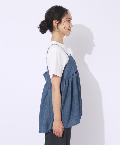 DRESKIP（ドレスキップ）の「◆【2点セット】着回しを楽しめる ふくれジャカードキャミ＋Tシャツ（その他トップス・レディース・ブラック/ブラウン系その他/ブルー・04/03/02）」の18枚目の写真