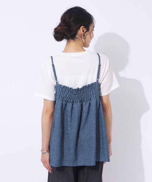 DRESKIP（ドレスキップ）の「◆【2点セット】着回しを楽しめる ふくれジャカードキャミ＋Tシャツ（その他トップス・レディース・ブラック/ブラウン系その他/ブルー・04/03/02）」の19枚目の写真
