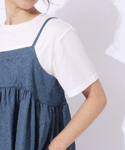 DRESKIP（ドレスキップ）の「◆【2点セット】着回しを楽しめる ふくれジャカードキャミ＋Tシャツ（その他トップス・レディース・ブラック/ブラウン系その他/ブルー・04/03/02）」の21枚目の写真