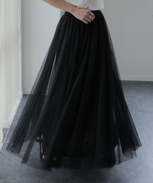 HUG.U（ハグユー）の「ドラマチックチュールスカート（スカート・レディース・ブラック/カーキ/ブルーグレー・FREE）」の5枚目の写真
