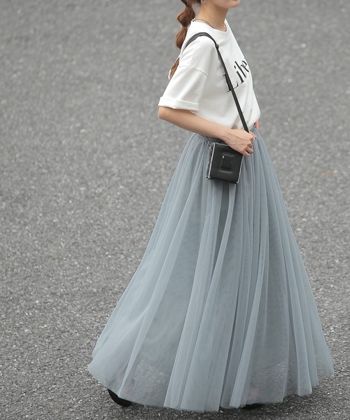 HUG.U（ハグユー）の「ドラマチックチュールスカート（スカート・レディース・ブラック/カーキ/ブルーグレー・FREE）」の8枚目の写真