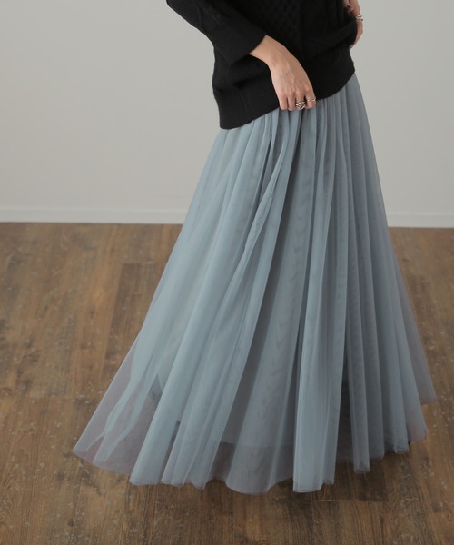HUG.U（ハグユー）の「ドラマチックチュールスカート（スカート・レディース・ブラック/カーキ/ブルーグレー・FREE）」の10枚目の写真